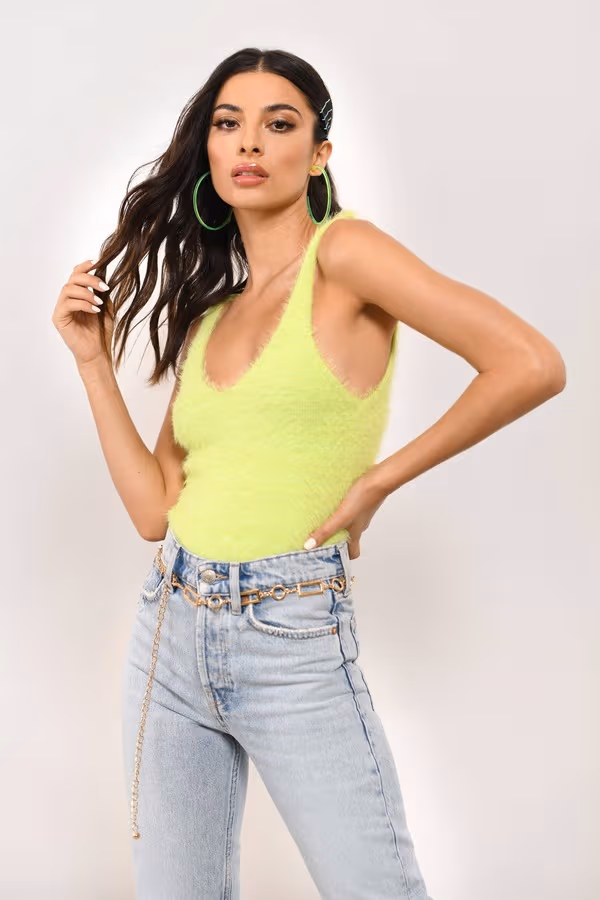 Fuzzy Wuzzy Tank Top - Lime