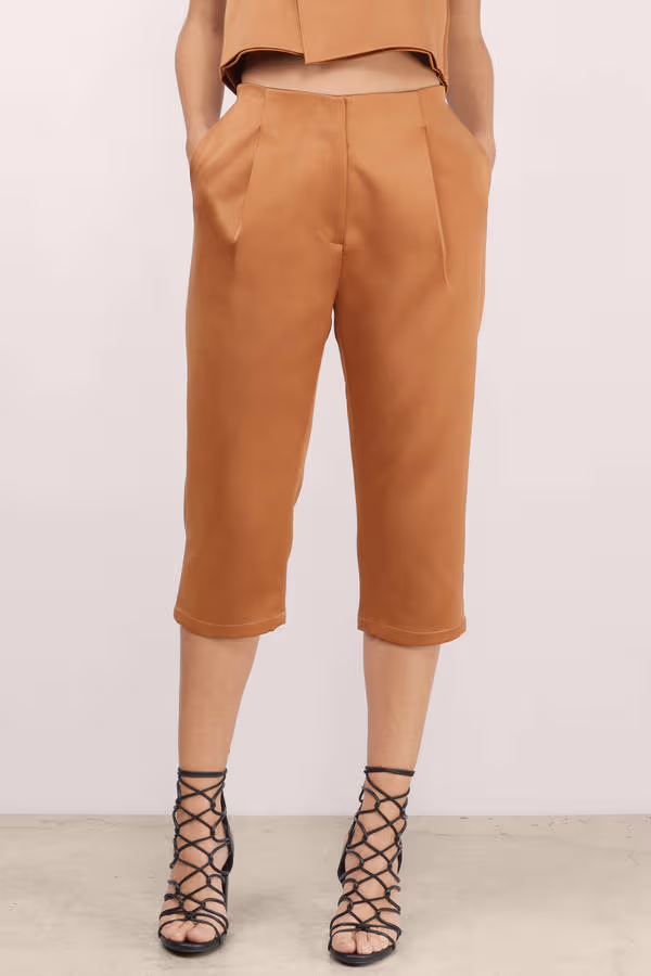 Bless'ed Are The Meek Machete Cropped Pants - Deep Copper