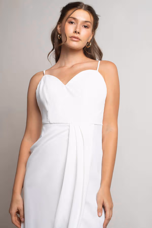 Cherish This Moment Sweetheart Wrap Midi Dress - Ivory