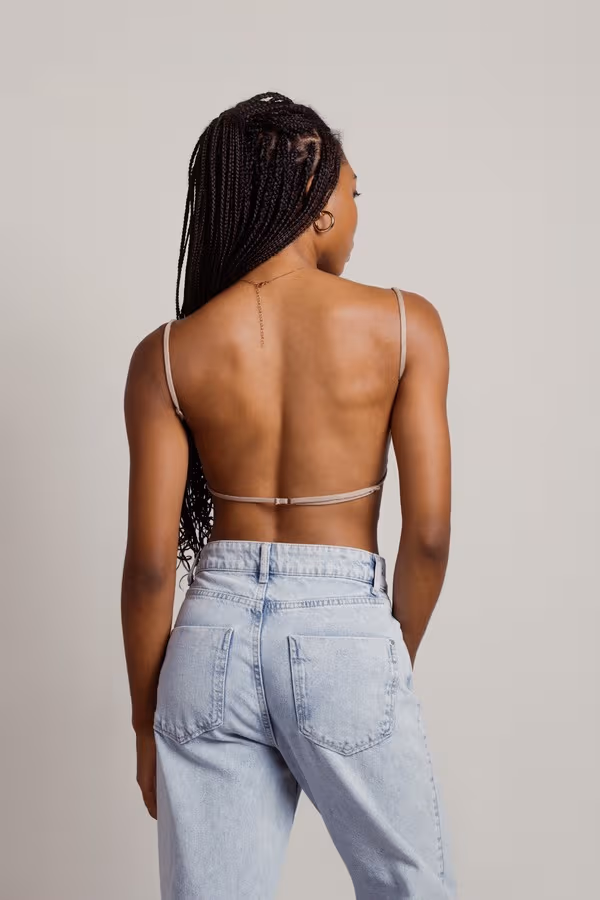 Fly Me Out Crop Top - Taupe