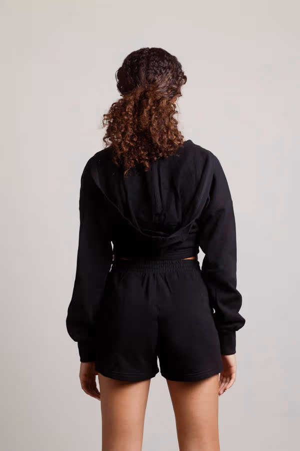 Through The Smoke Crop Top and Short Set - Black