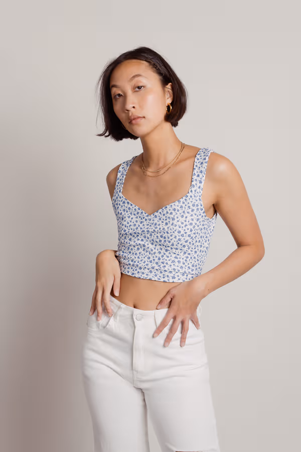 So Good Crop Top - White Multi