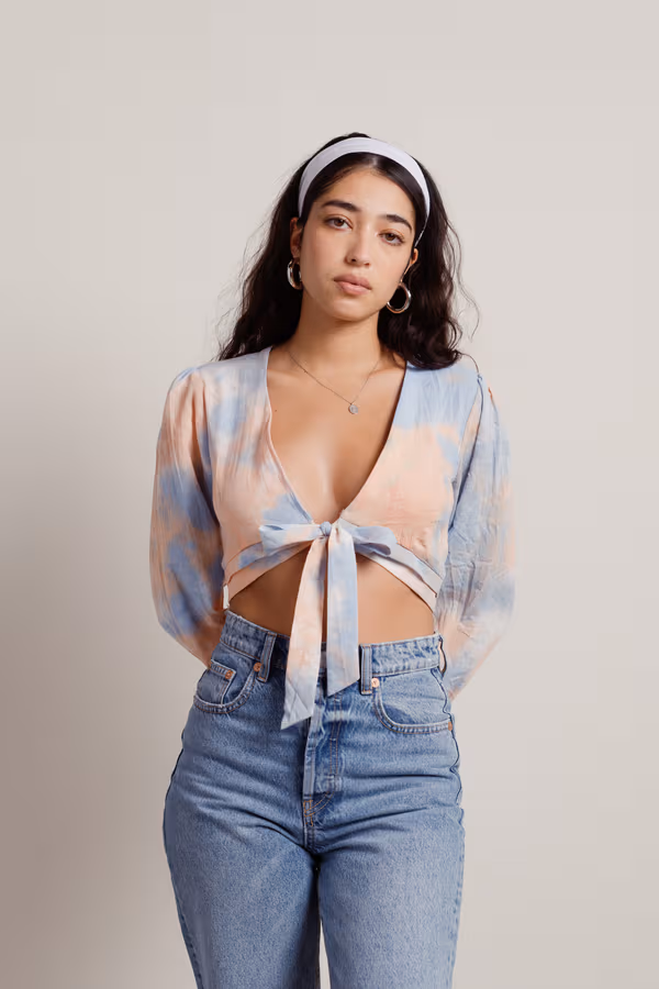 Lanii Crop Top - Peach Blue