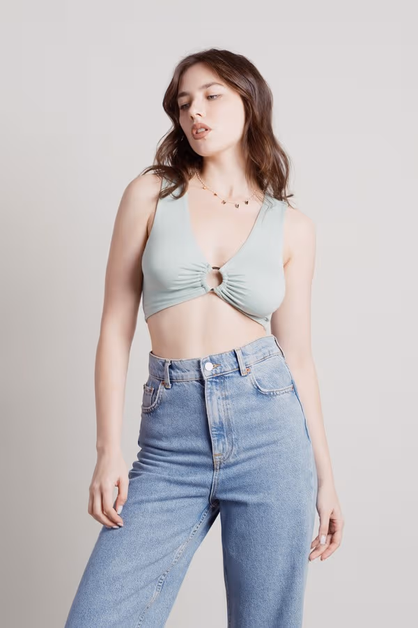 Take Me Away Crop Top - Sage