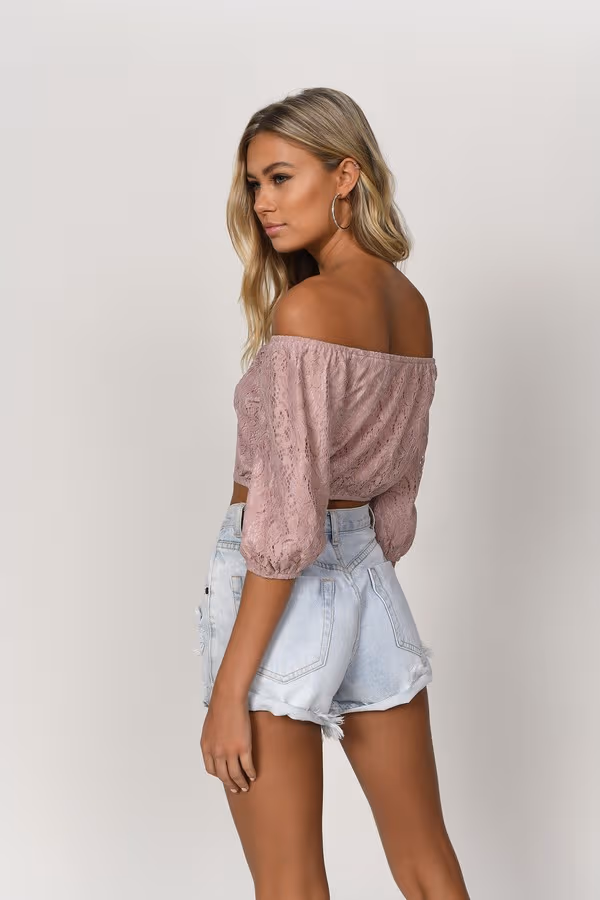 Same Old Love Crop Top - Rose