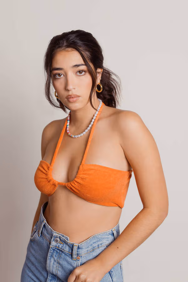 Blinding Lights Bandeau Top - Lime