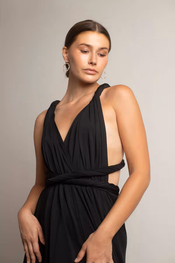 Think It Through Multiway High Slit Maxi Dress - Hunter Green