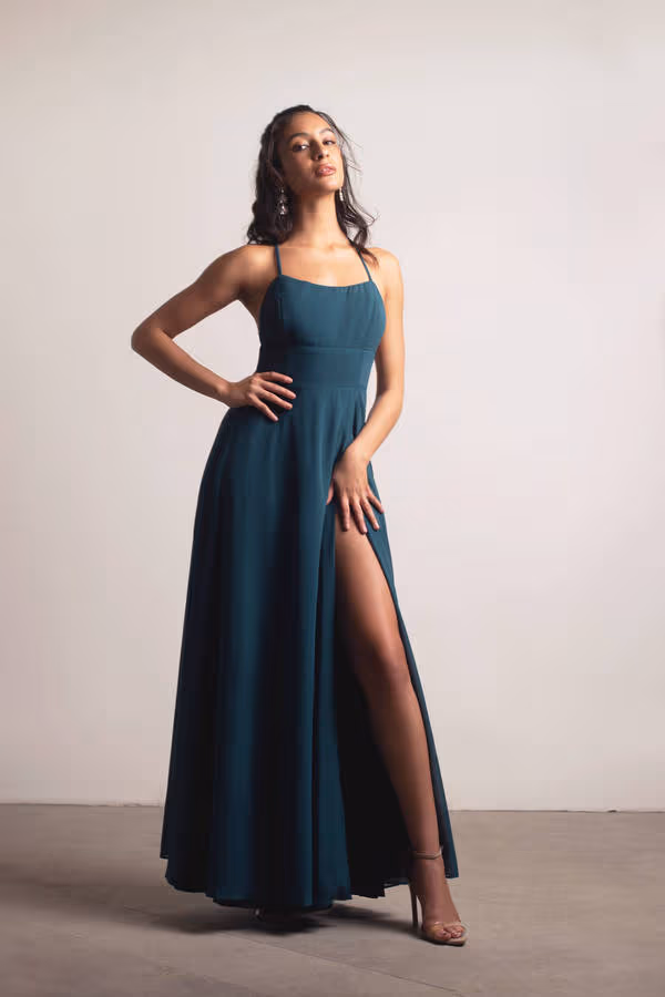 Know You Love Me High Slit Empire Maxi Dress - Emerald