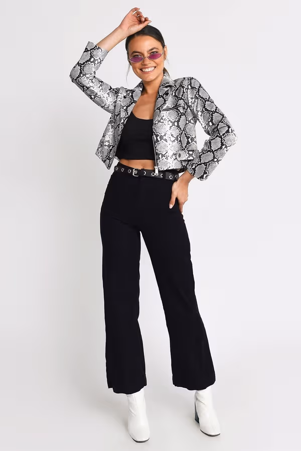 Trussst Me Cropped Jacket - White Multi