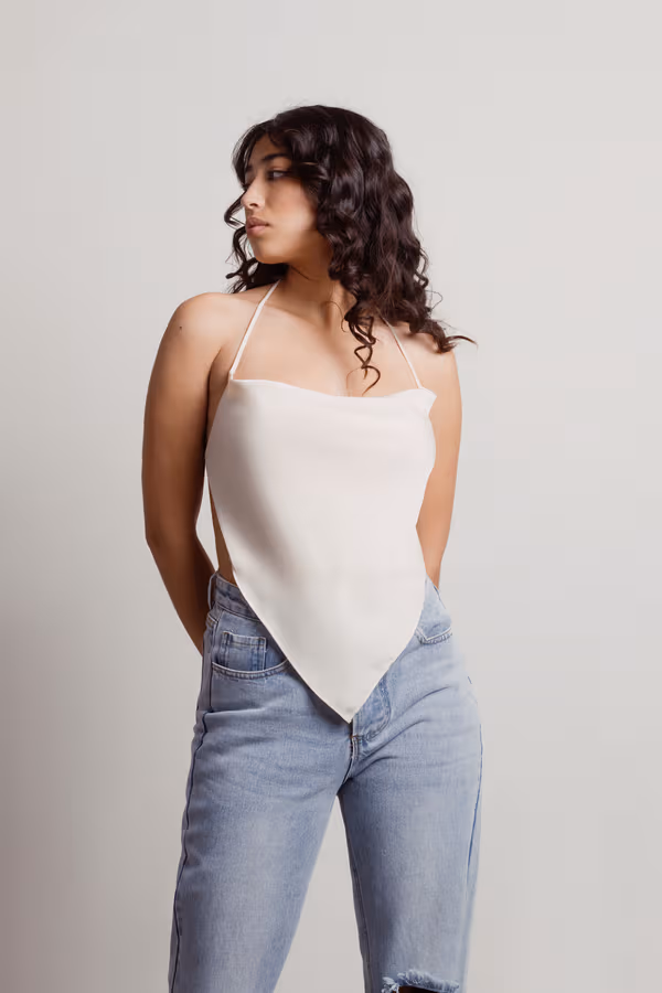 Future Feels Satin Crop Top - Ivory