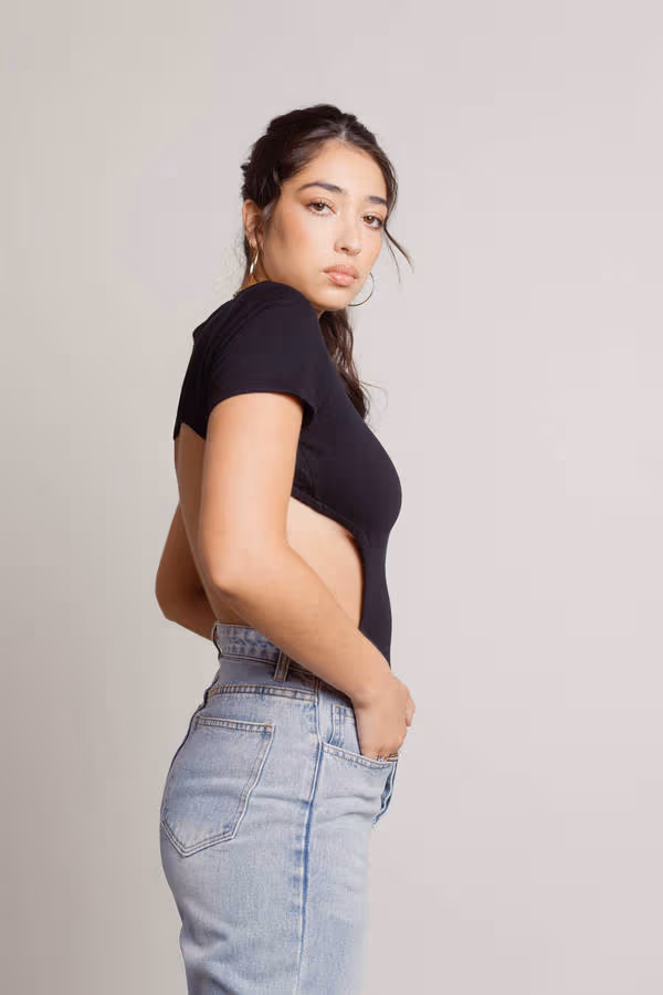 Showing Off Backless Bodysuit - Black