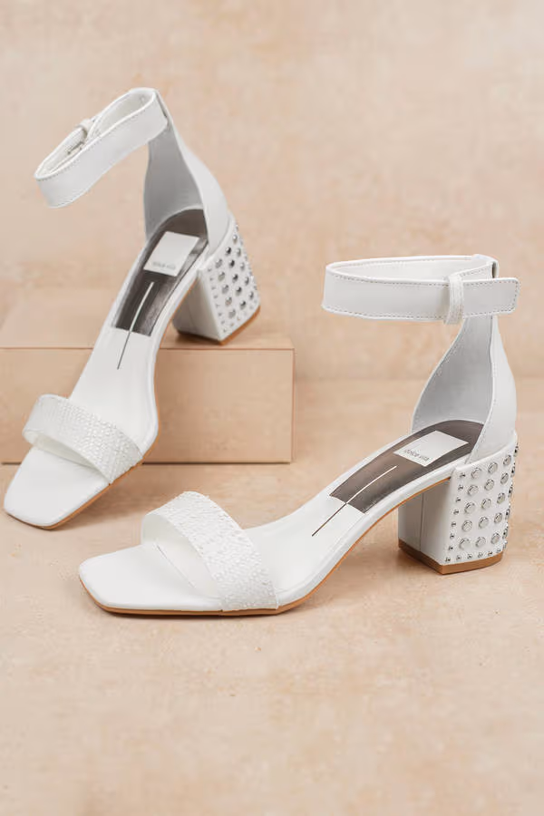 Dolce Vita Dorah Studded High Heels - White