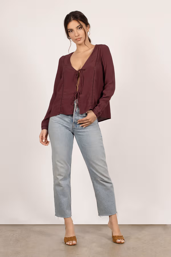 Rebecka Front Tie Blouse - Black