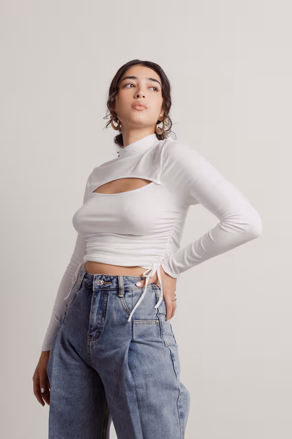 All The Stops Crop Top - Ivory
