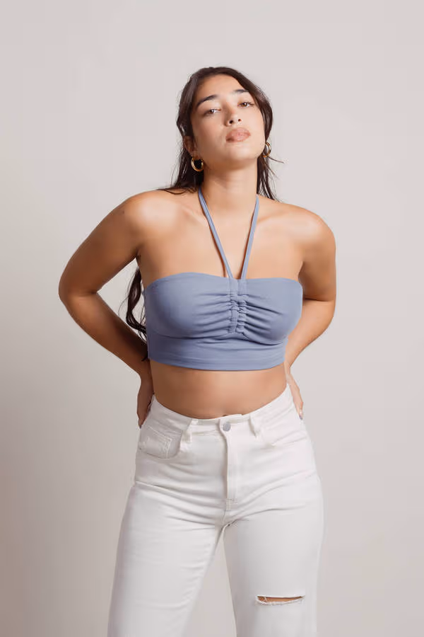 About Last Night Crop Top - Blue