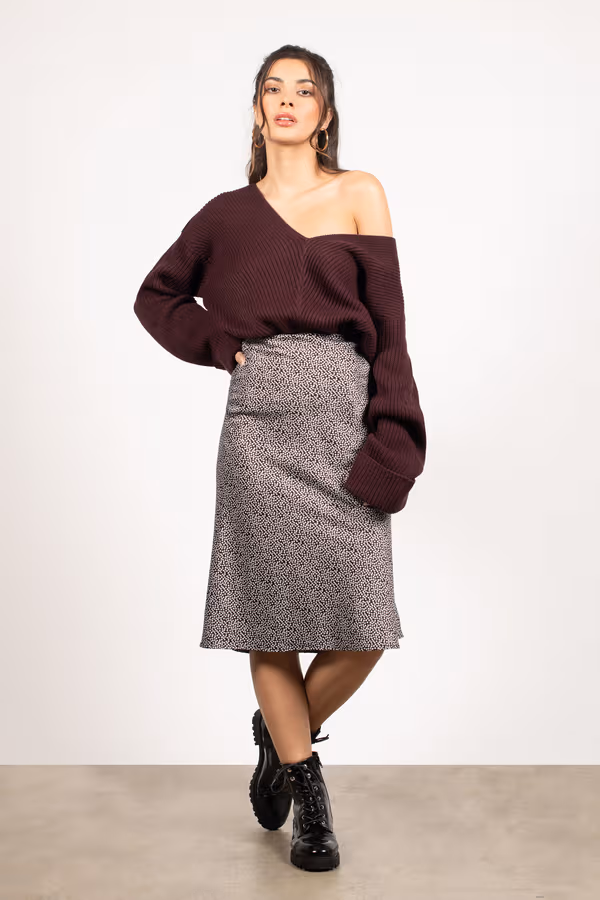 How Deep V-Neck Sweater - Wine
