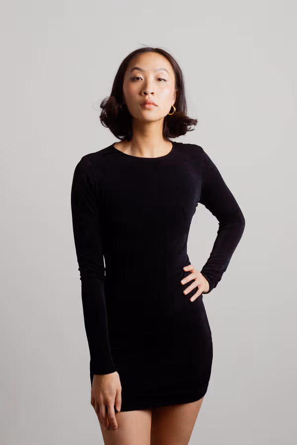 Do Not Cross Me Lace Up Bodycon Mini Dress - Black