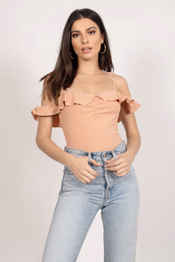 Evelyn One Shoulder Bodysuit - Nude