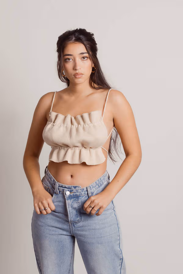 Nobody But You Crop Top - Sand