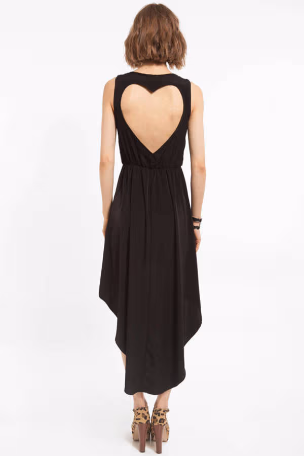 Bare My Heart Sequin Open Back Mini Dress - Black