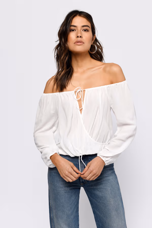 Twist and Shout Cold Shoulder Top - White