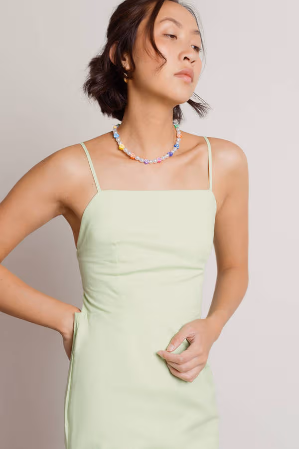 Hermione Open Back A-Line Mini Dress - Off White