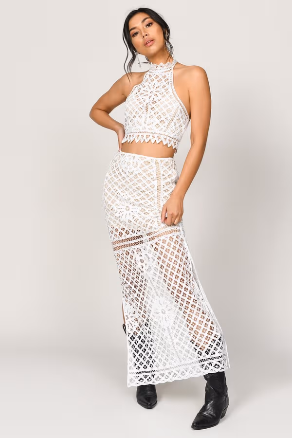 Lust For Lace Crop Top - White