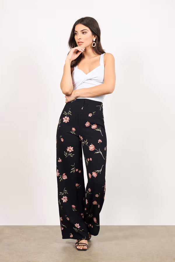 Where Did Our Love Grow Floral Pants - Black Multi