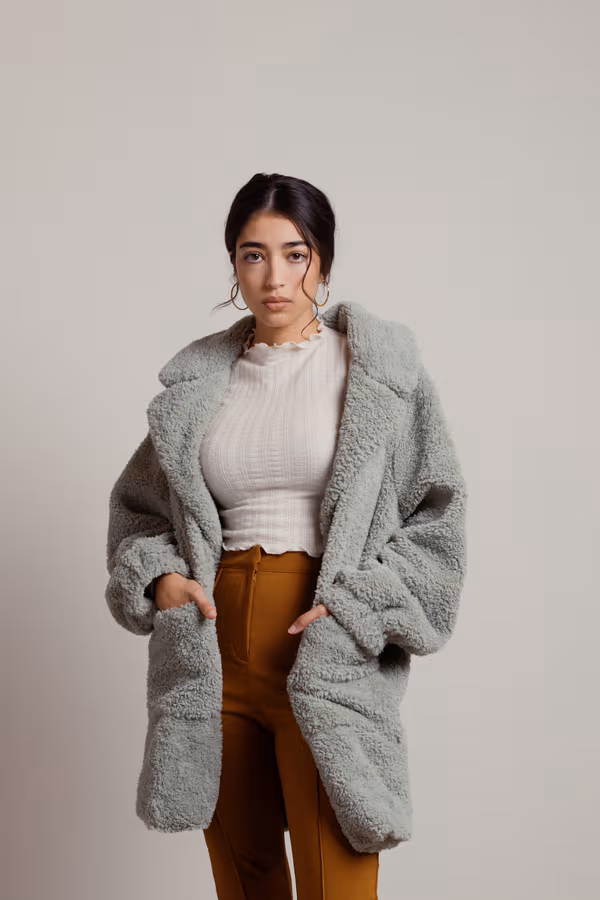 In A Daze Teddy Coat - Sage