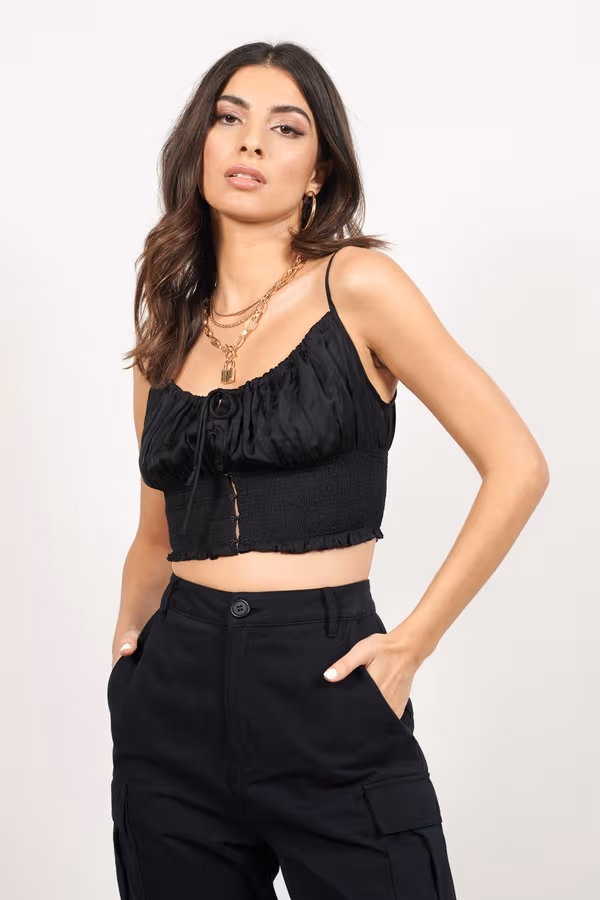 Best Regards Crop Top - Black