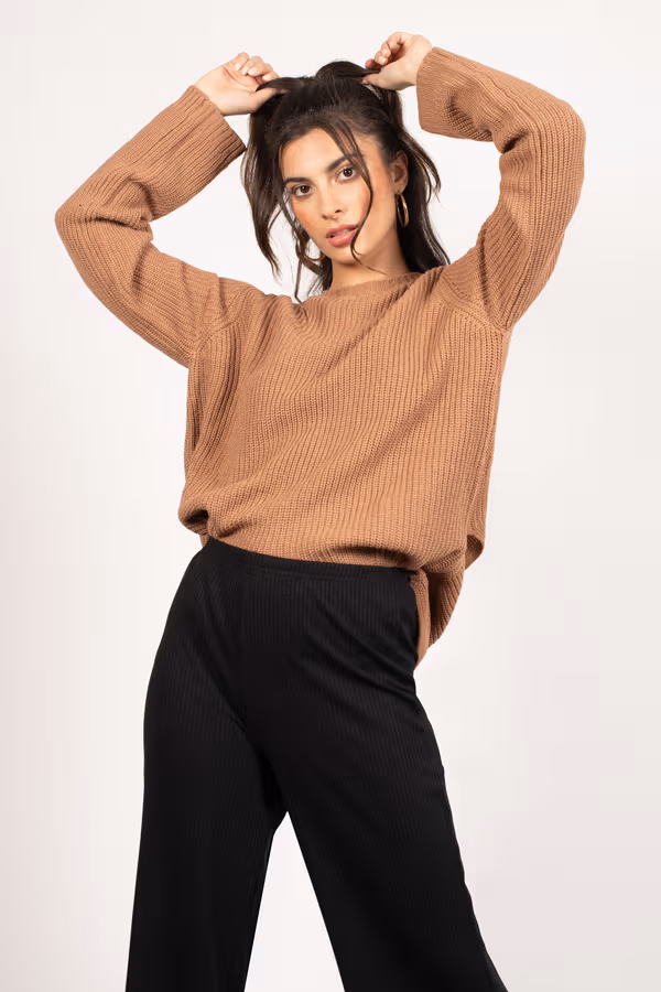 Safe Inside Open Back Sweater - Sienna