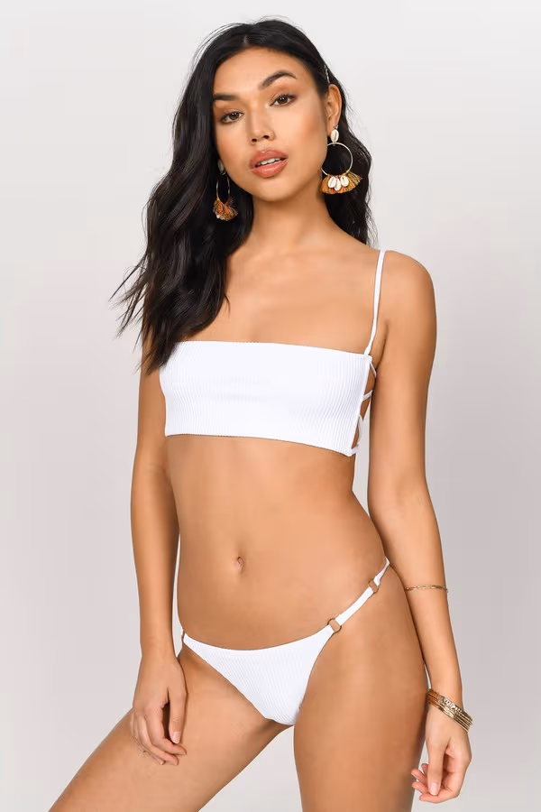 Summer Sunrise O-Ring Bikini Bottom - White