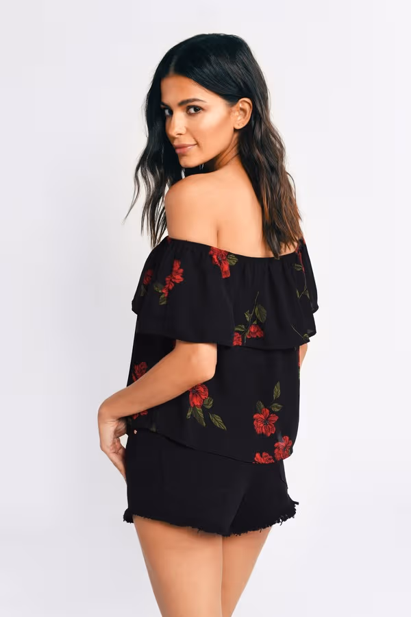 Lilian Floral Blouse - Black