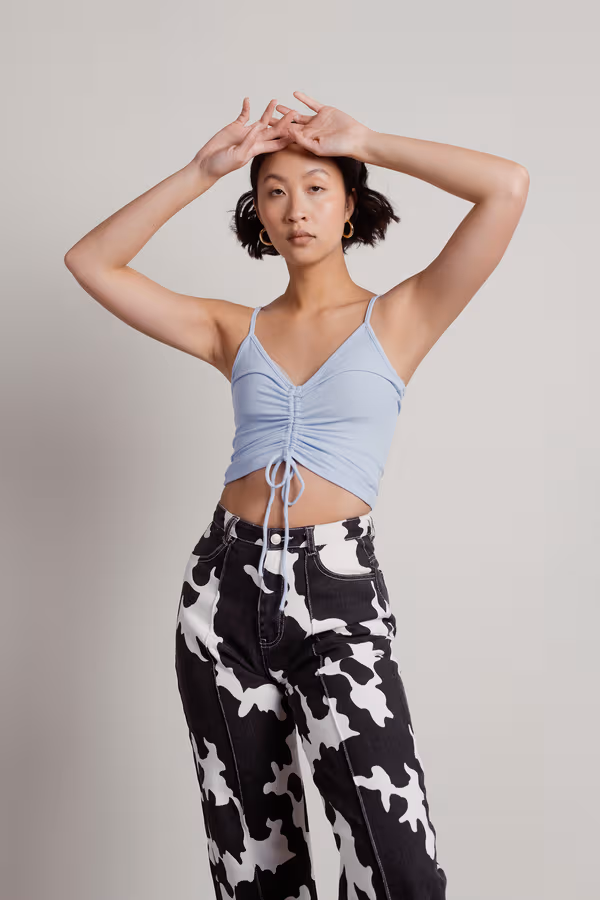Just Relaxed Crop Top - Blue