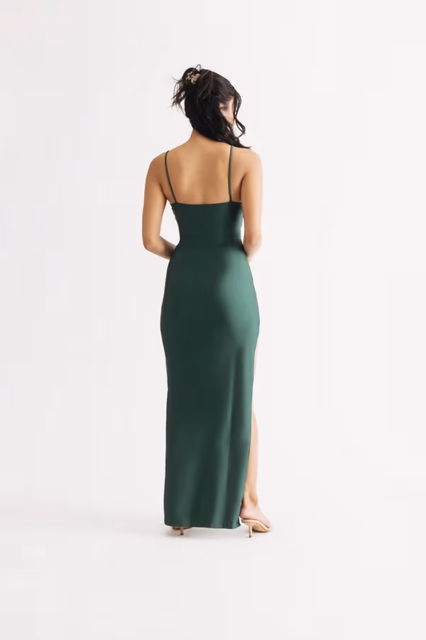 Came To Party High Slit Bodycon Maxi Dress - Black