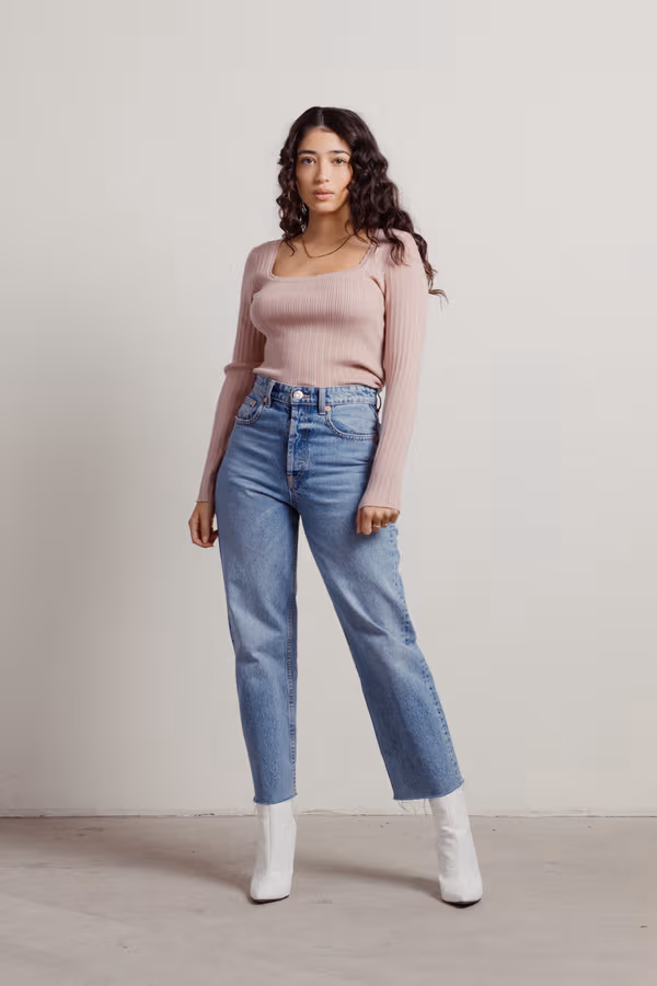 Dainty Touch Long Sleeve Top - Rose