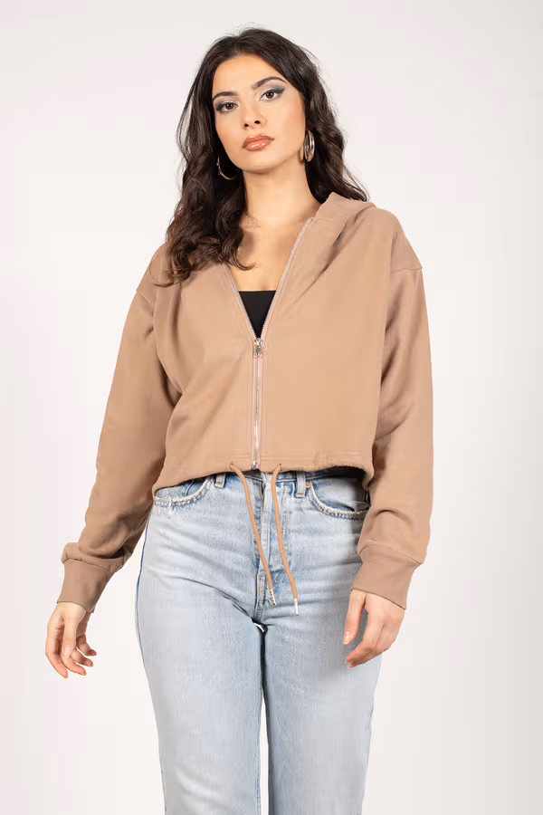 Ease Up Zip Up Hoodie - Mocha