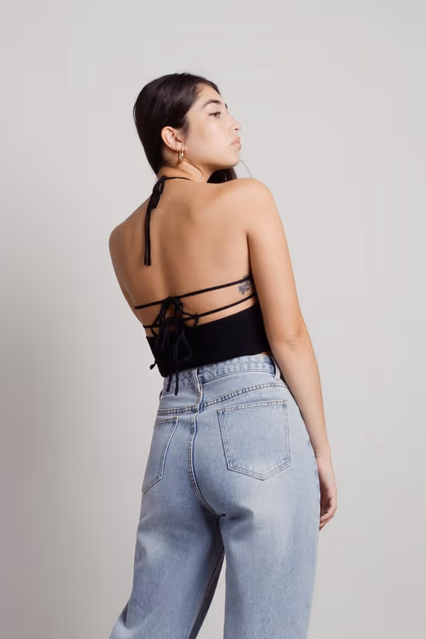 Olympia Crop Top - Black