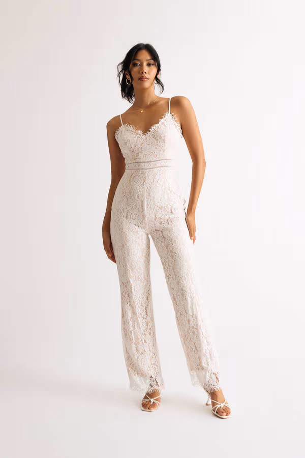 Bethany Lace Jumpsuit - Off White