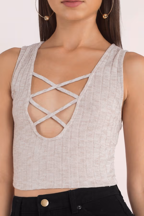 Tiff Crop Top - Taupe