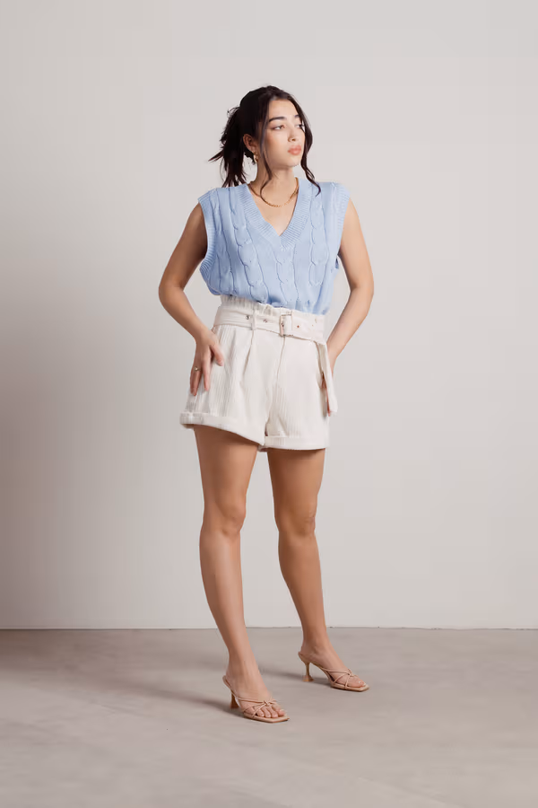 Take Your Shot Corduroy Shorts - Cream