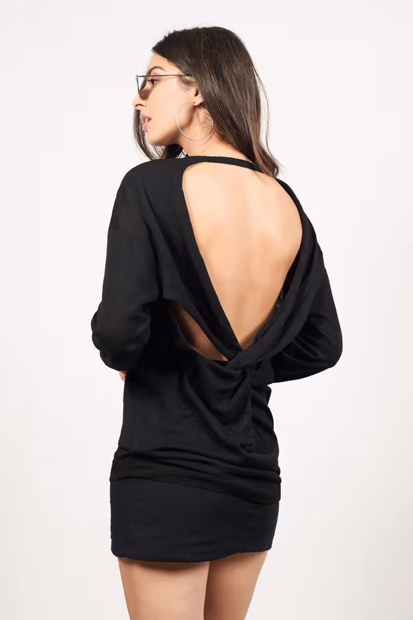 Twist It Open Back Mini Dress - Ivory