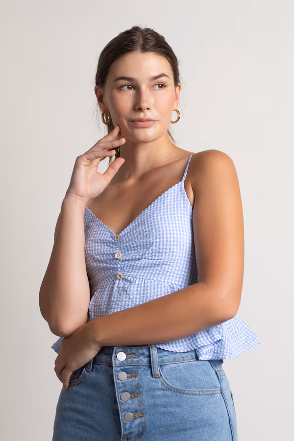 Sweet Citrus Crop Top - Light Blue