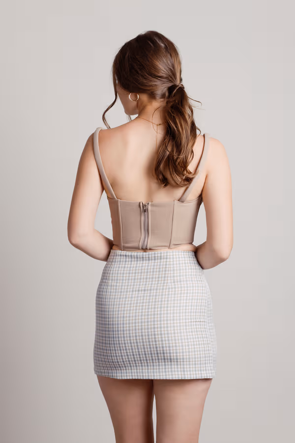 Doing Too Much Plaid Mini Skirt - Blue