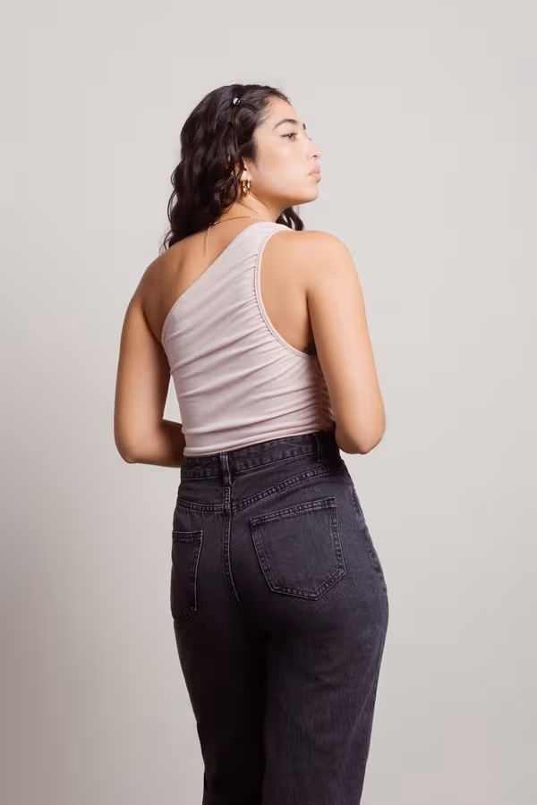 Work With Me One Shoulder Top - Blush