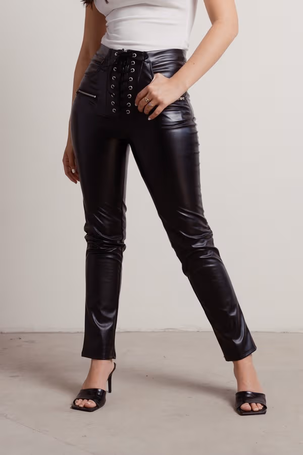 Sylis Lace Up Pants - Black