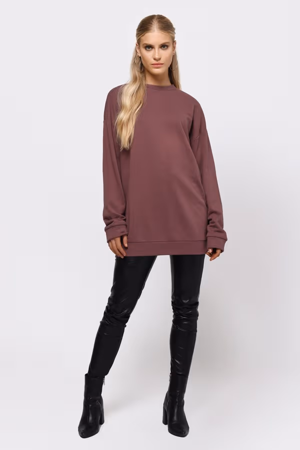Don't Cross Me Oversized Sweater - Marsala