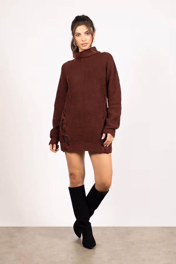 Need You Lace Up Mini Dress - Cream