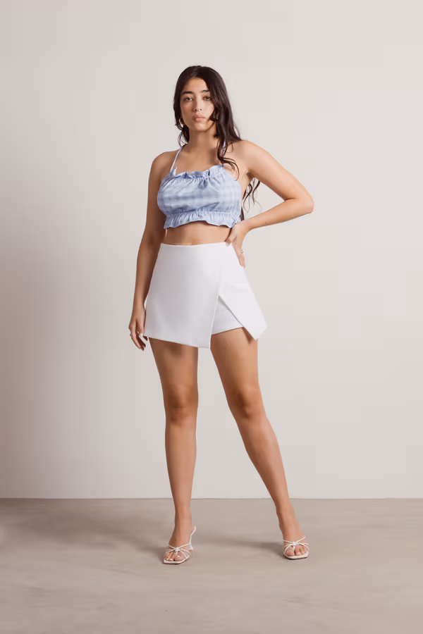 Get A Clue Crop Top - Blue