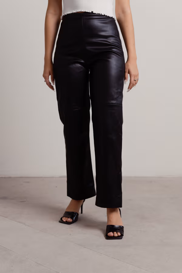 Josyphine Pleather Pants - Black